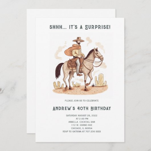 Funny 40th Mannen Birthday Party Kaart (Voorkant / Achterkant)