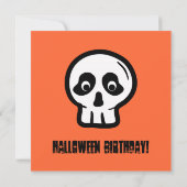 Funny 40th Skull Halloween Birthday A08C Kaart (Achterkant)