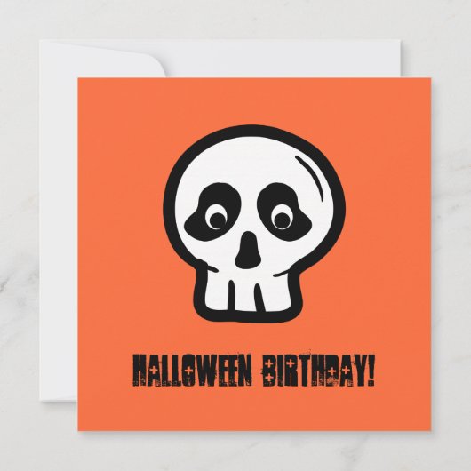 Funny 40th Skull Halloween Birthday A08C Kaart (Achterkant)