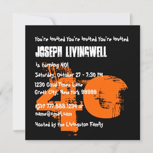 Funny 40th Skull Halloween Birthday A08C Kaart (Voorkant)