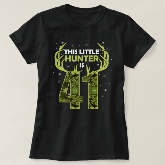 Funny 41 Birthday 41st Year Old Deer Hunter Gift F T-shirt (Design voorkant)