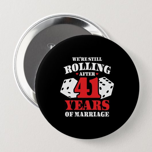 Funny 41ste Jubileum koppels getrouwd 41 jaar Ronde Button 4,0 Cm (Voorkant /achterkant)