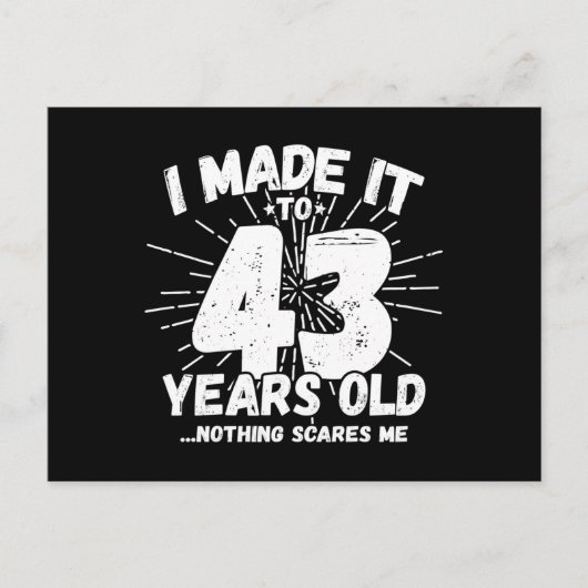 Funny 43rd Birthday Quote Sarcastic 43 Year Old Briefkaart (Voorkant)