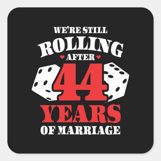 Funny 44e Jubileum koppels getrouwd 44 jaar Vierkante Sticker (Voorkant)