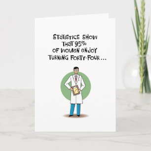Funny 44th Birthday Card voor haar Kaart