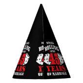 Funny 45e Jubileum koppels getrouwd 45 jaar Feesthoedjes (Achterkant)