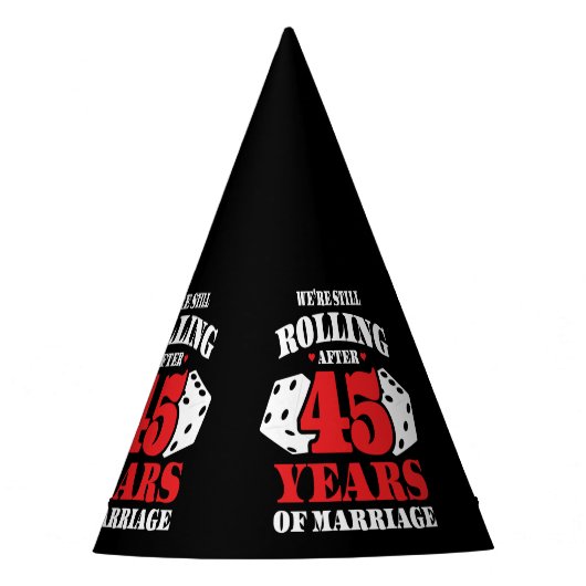 Funny 45e Jubileum koppels getrouwd 45 jaar Feesthoedjes (Voorkant)