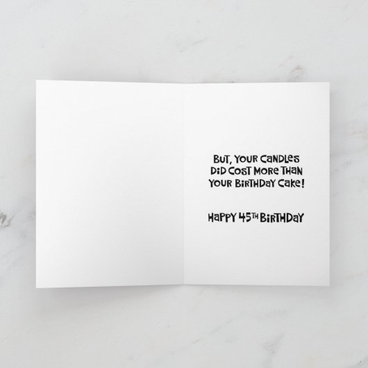 Funny 45th Birthday Kaart (Binnen)