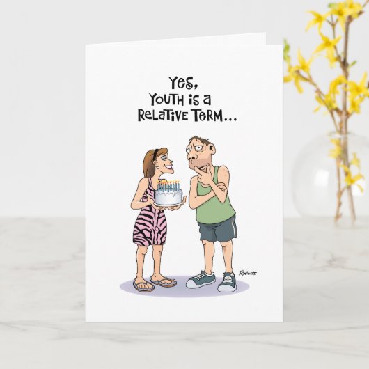 Funny 45th Birthday Kaart (Gele Bloem)