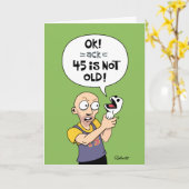 Funny 45th Birthday Kaart (Gele Bloem)