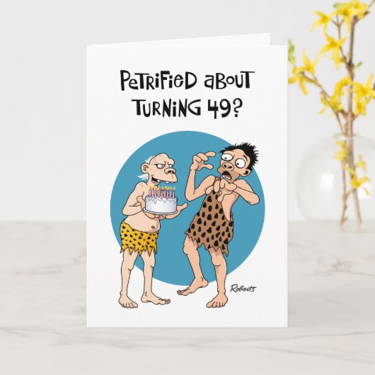 Funny 49th Birthday Kaart (Gele Bloem)