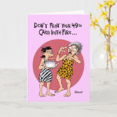 Funny 49th Birthday Kaart (Gele Bloem)