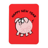 Funny 4 Cartoon Illustration Pig Year 2019 Magneet (Verticaal)
