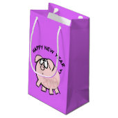 Funny 4 Cartoon Pig. 2019 Small Gift Bag Klein Cadeauzakje (Achterkant Gekanteld)
