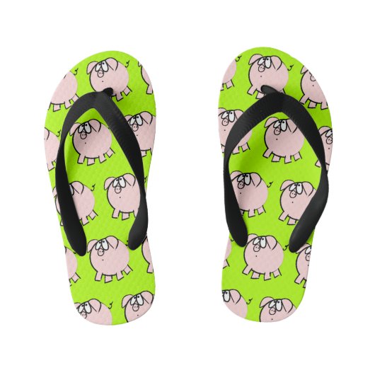 Funny 4 Cartoon Pig Kies Kleur Kinder Flip Flop (Voetbed)