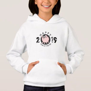 Funny 4 Cartoon Pig Year, aangepast 2019 Girls Hoo