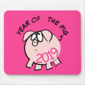 Funny 4 Cartoon Varkenshaar 2019 Kies KleurmuisP Muismat (Voorkant)