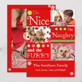 Funny 4-fotokerstkaart feestdagenkaart (Voorkant / Achterkant)