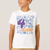 Funny 4e graad terug naar school Kinderen en leraa T-shirt (Voorkant)