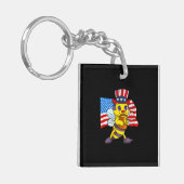 Funny 4e juli 2021 Bijenteelt-Amerikaan Sleutelhanger (Voorkant Links)