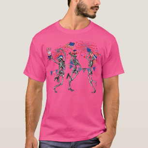 Funny 4e juli dansende Skeleton Memorial Day Pa T-shirt