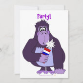 Funny 4e juli Fireworks Gorilla Party nodigt uit Kaart (Voorkant)