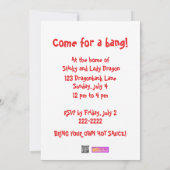 Funny 4e juli Fireworks Gorilla Party nodigt uit Kaart (Achterkant)