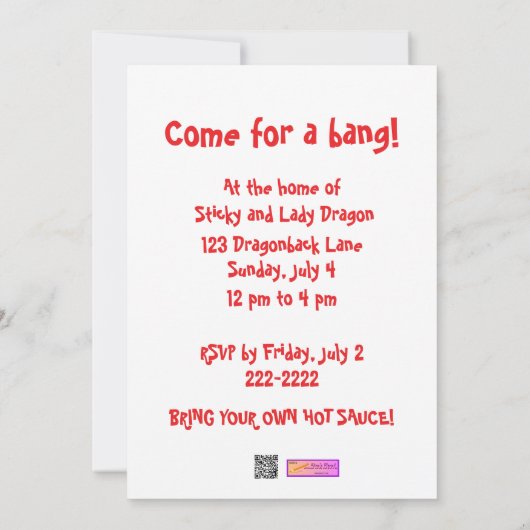 Funny 4e juli Fireworks Gorilla Party nodigt uit Kaart (Achterkant)