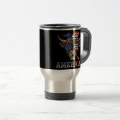 Funny 4e juli Merica Highland Koe America Reisbeker (Voorkant rechts)