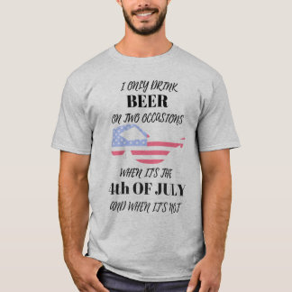 Funny 4e juli Shirt ik drink alleen bier