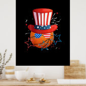 Funny 4e juli voor Basketball Lovers Poster (Keuken)