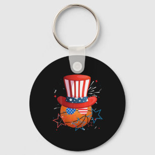 Funny 4e juli voor Basketball Lovers Sleutelhanger