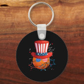 Funny 4e juli voor Basketball Lovers Sleutelhanger (Voorkant)