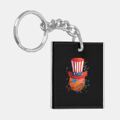 Funny 4e juli voor Basketball Lovers Sleutelhanger (Voorkant Links)
