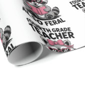 Funny 4th Grade Teacher Also Feral Snarky  Cadeaupapier (Rol Hoek)