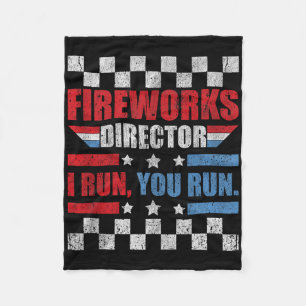 Funny 4th of Juli de Directeur van het Vuurwerk ik Fleece Deken