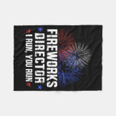 Funny 4th of Juli de Directeur van het Vuurwerk ik Fleece Deken (Voorkant (Horizontaal))