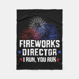 Funny 4th of Juli de Directeur van het Vuurwerk ik Fleece Deken