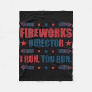 Funny 4th of Juli de Directeur van het Vuurwerk ik Fleece Deken