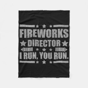 Funny 4th of Juli de Directeur van het Vuurwerk ik Fleece Deken