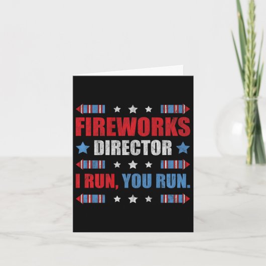Funny 4th of Juli de Directeur van het Vuurwerk ik Kaart (Voorkant)