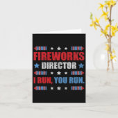 Funny 4th of Juli de Directeur van het Vuurwerk ik Kaart (Gele Bloem)