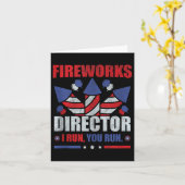 Funny 4th of Juli de Directeur van het Vuurwerk ik Kaart (Gele Bloem)