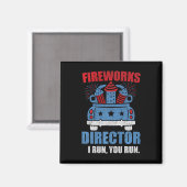 Funny 4th of Juli de Directeur van het Vuurwerk ik Magneet (Voorkant / Achterkant)