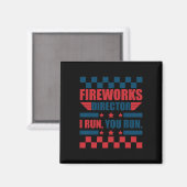 Funny 4th of Juli de Directeur van het Vuurwerk ik Magneet (Voorkant / Achterkant)