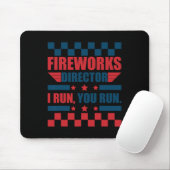 Funny 4th of Juli de Directeur van het Vuurwerk ik Muismat (Met muis)
