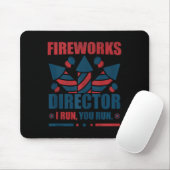 Funny 4th of Juli de Directeur van het Vuurwerk ik Muismat (Met muis)