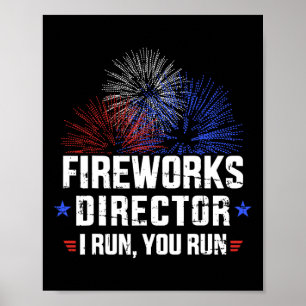 Funny 4th of Juli de Directeur van het Vuurwerk ik Poster