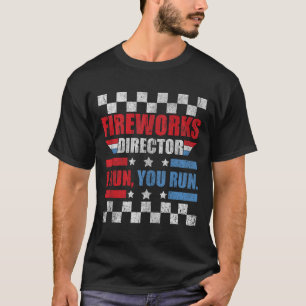 Funny 4th of Juli de Directeur van het Vuurwerk ik T-shirt