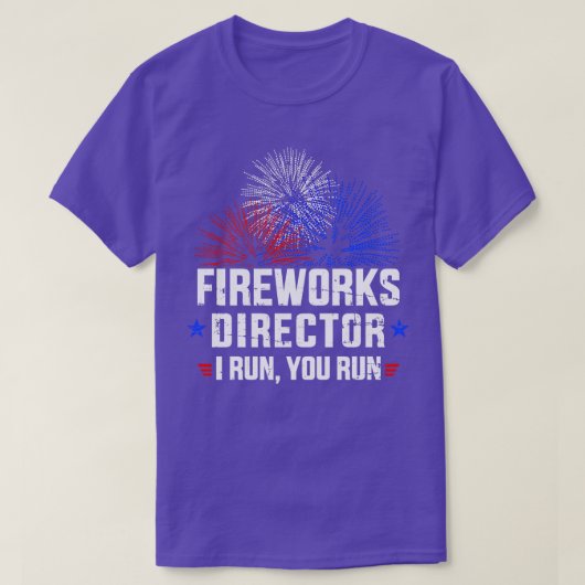 Funny 4th of Juli de Directeur van het Vuurwerk ik T-shirt (Design voorkant)